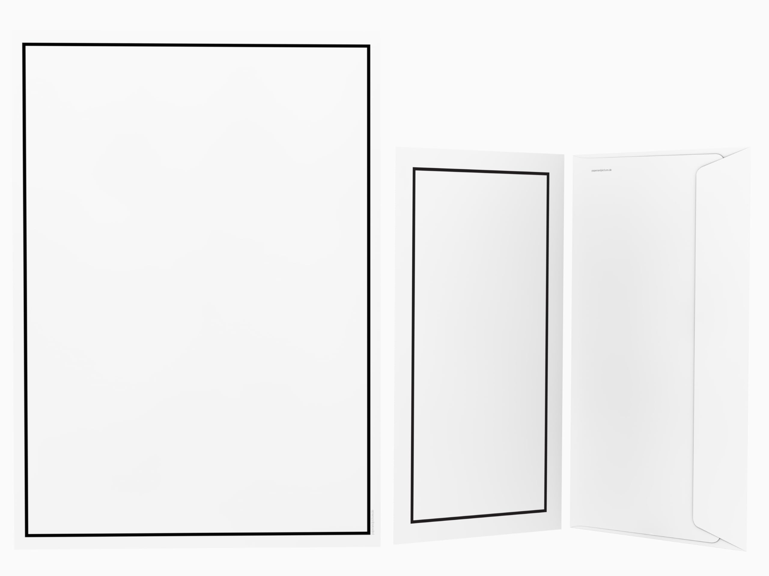 'Mourning Writing Paper Set "Mourning Border, 50 Blatt A4 + 50 Fully Printed Envelopes DIN Long for Laser/Ink/Copy/Hand