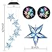Alitamei Wind Chime Solar Light Color Changing LED Solar Mobile Blue Star Wind Chime Solar Light Wind Mobile Portable Waterproof Outdoor Decorative Romantic Wind Bell Light for Patio Garden Home Party