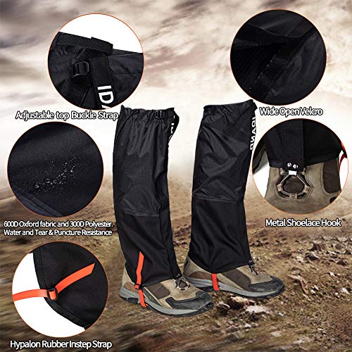 IDAND Leg Gaiters for Hiking Waterproof Snow Boot Gaiters Anti-Tear Oxford Fabric Snow Shoes for Outdoor Hiking Walking Hunting Climbing Mountain - Thumbnail 2
