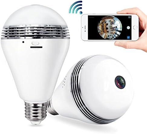 TecBillion Camera Bulb Security System - (2017 New Design) 360 Degree Fisheye Lens Wifi Video Digital Security Camera, Wireless Home Security IP Camera Light Bulb System