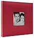 MBI 9.6x8.5 Inch Fashion Fabric Post Bound Scrapbook, Red (802813)