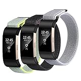 Nylon Bands for Fitbit Charge 2, SailFar 3 PCS Woven Nylon Band Bracelet Adjustable Replacement Nylon Accessories with Velco Sport Loop Small & Large Band for Fitbit Charge 2, Men/Women