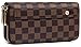 Daisy Rose Dual Zipper Wallet-RFID Checkered Hand Strap Clutch-PU Vegan Leather