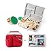 PlanetBox ROVER Eco-Friendly Stainless Steel Bento Lunch Box with 5 Compartments for Adults and Kids- Red Carry Bag with Rocket Magnets