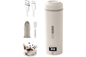 VICBINLY Portable Travel Kettle, 550ml Travel Kettle & Hot Water Dispensers for Home Office, Type C Charging 4 Temperature Se