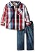 Levi's Baby Boys' Woven Shirt and Pant Set Black with Hudson Blue