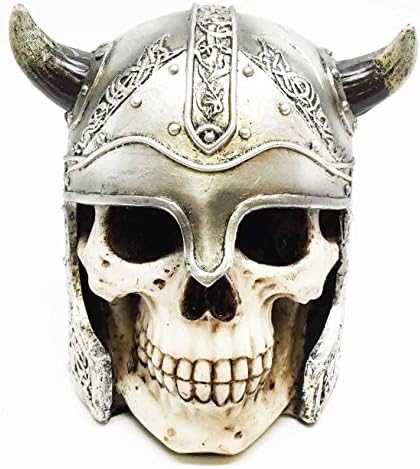 Norselandic Viking Battle Overlord Warrior Skull Figurine Sculpture Collectible