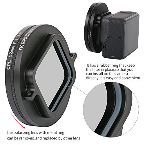 SUREWO CPL Lens Filter 52mm Circular Polarizing Lens Filter with UV Filter Compatible with GoPro Hero 7 6 5 Black