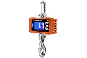 RGZOCT Digital Crane Scale 2200lb/1000kg Heavy Duty Hanging Scale with LCD Backlight, High Precision Industrial Hanging Scale with Data Hold/Tare/Zero, CE Certified for Farm, Construction, Hunting, Fishing