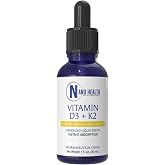 Nanoceutical Solutions Vitamin D3 + K2 Liquid Drops | 5000 IU D3 + 100 mcg K2 | Nano Sublingual | Bone, Heart &amp; Immune Support | 30 Servings | Made in USA