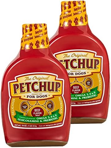 Petchup Original Beef Flavor Nutritional Condiment for Dogs - Best Dry Dog Food Topper with Natural, Healthy, and Holistic Formula for Adult Dogs - 2 Bottles