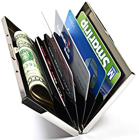 Bofit Stainless Steel RFID Blocking Credit Card Wallet Case Holder Slim & Stylish Design for Men & Women
