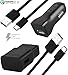 Truwire Adaptive Fast Charger Set for Samsung Note 10, Note 10+, Galaxy S10, S10 Plus, S10e, S9, S9 Plus, S8, S8 Plus, Note 9, Google Pixel 3, Quick Wall + Car Charger and 4 feet Type-C Cable, Black