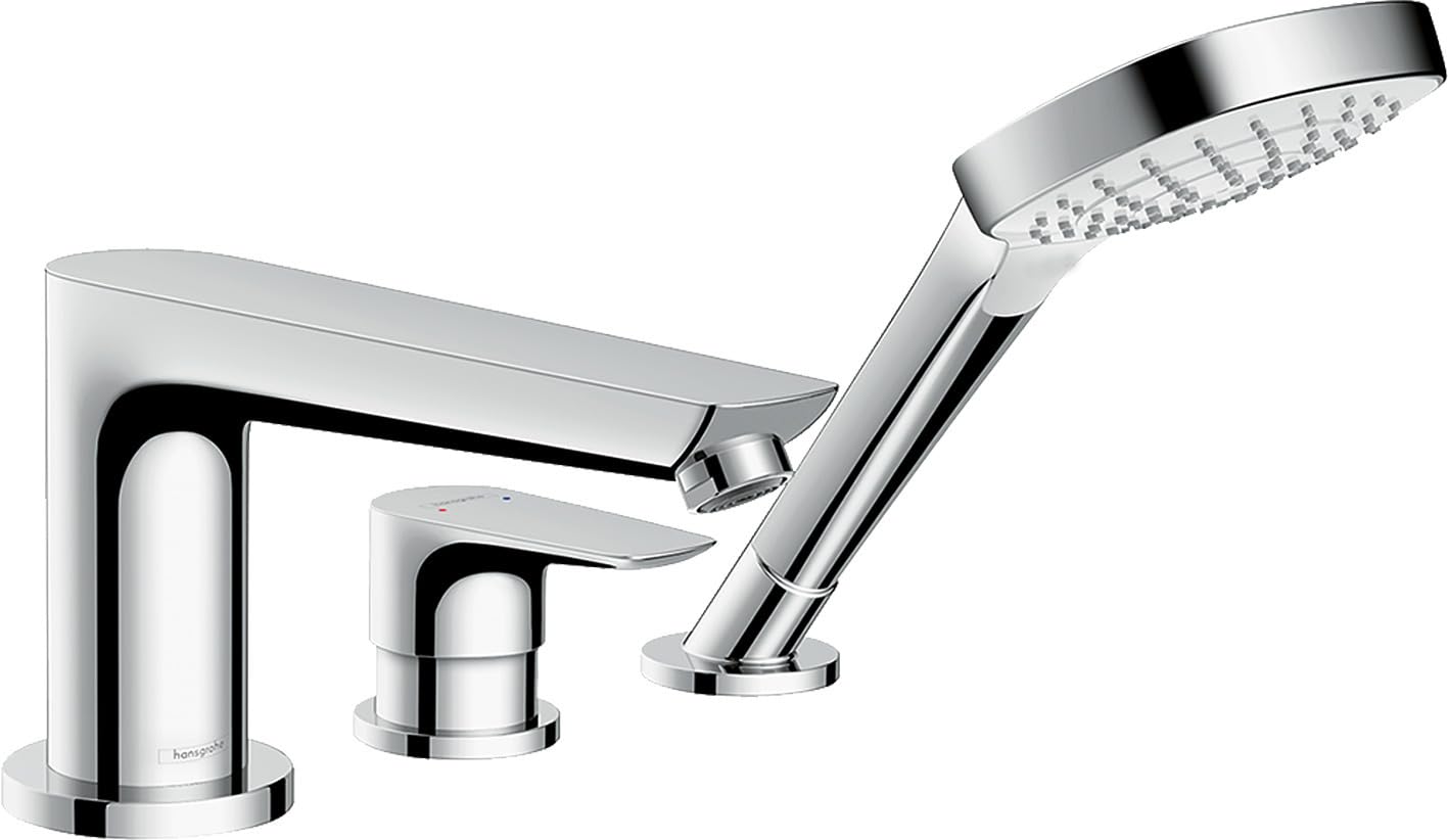 hansgrohe Talis E 3-hole rim-mounted single lever bath mixer with Secuflex