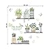 SuzSan Birdcage Flowers Wall Stickers Spring Green Potted Plant Decals Home Decor kit