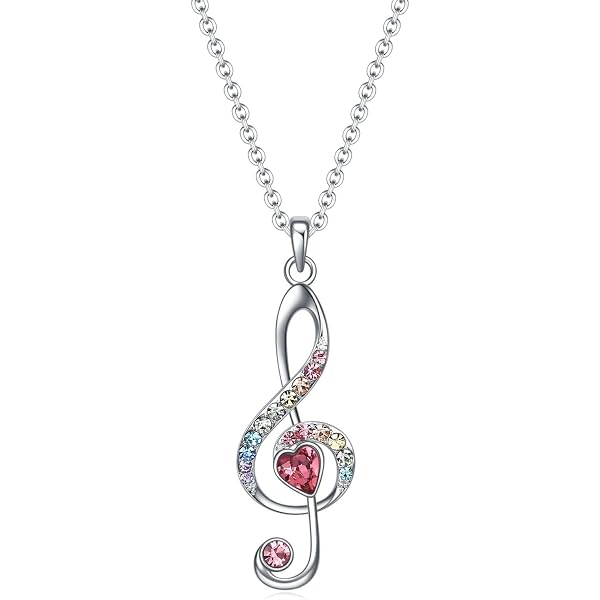 Sterling Silver Musical Note Pendant Necklace With 18 in Cable or Box