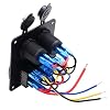 Paymenow-12V-Cigarette-Socket-3-Gang-Waterproof-Double-USB-Power-Charger-Adapter-Flush-Mount-Car-Auto-Boat-Marine-LED-Rocker-Switch-Panel-Circuit-Breakers-for-RV-Car-Boat