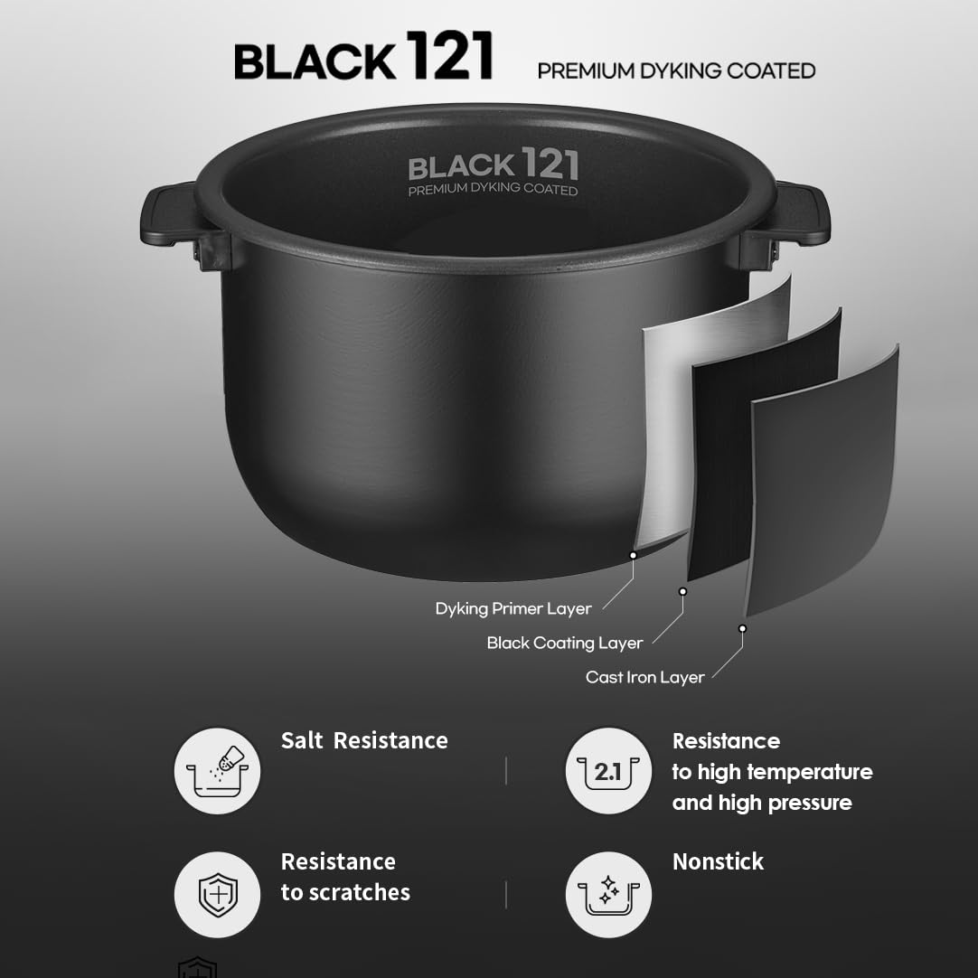 CUCHEN CRT-RPK1070WUS | IH Heating | 2.1 Ultra High-Pressure Induction Heating Rice Cooker 10 Cup (Uncooked) (1.14 quarts): 6 person serving / per use | Full Stainless Power Lock System | Auto Steam Clean | Voice Guide | Made in Korea | White