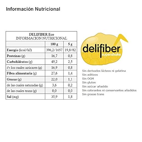 Delifiber Ecológico 2 x 250 g | Saciante | Adelgaza | Digestivo ...