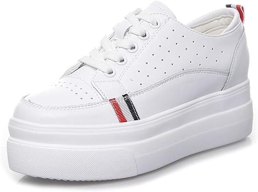 Amazon Sdfnjk ローカットスニーカー レディース スニーカー 白 ローカット 厚底 厚底スニーカー インヒール 原宿系 レディース靴 レースアップ 編み上げ 痛くない フラットシューズ 歩きやすい スニーカー