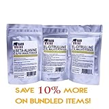 Pre-Workout Booster Pack. 250 Grams L-Citrulline Malate & 125 Grams Beta-Alanine Pure Bulk Powders.