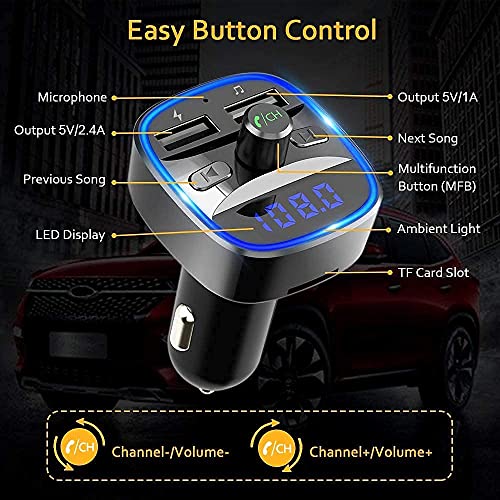 Cocoda Bluetooth Car Adapter, Bluetooth Transmitter for Car MP3 Player