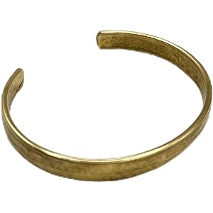 Fashtour Minimalist Brass Bracelet for Men & Women, Adjustable Open Cuff