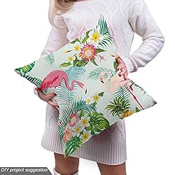 Ambesonne Flamingo Fabric by The Yard, Fresh Exotic