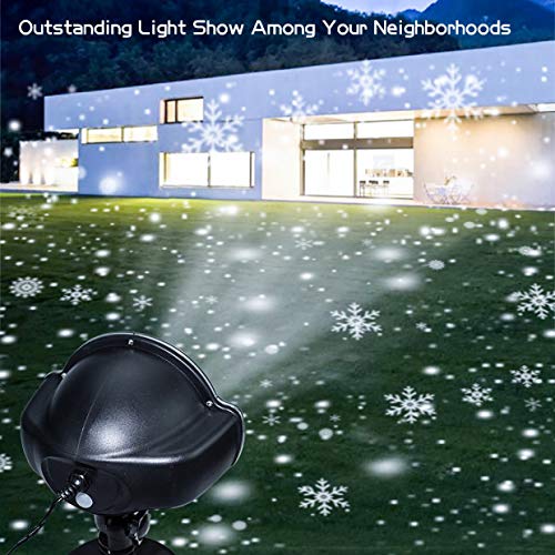 Christmas Snowfall Projector Light, TOFU LED Snow Projector Outdoor Holiday Lights IP65 Waterproof with Remote Control Dynamic Falling Snow Effect for Garden, Party, Halloween Landscape Decoration