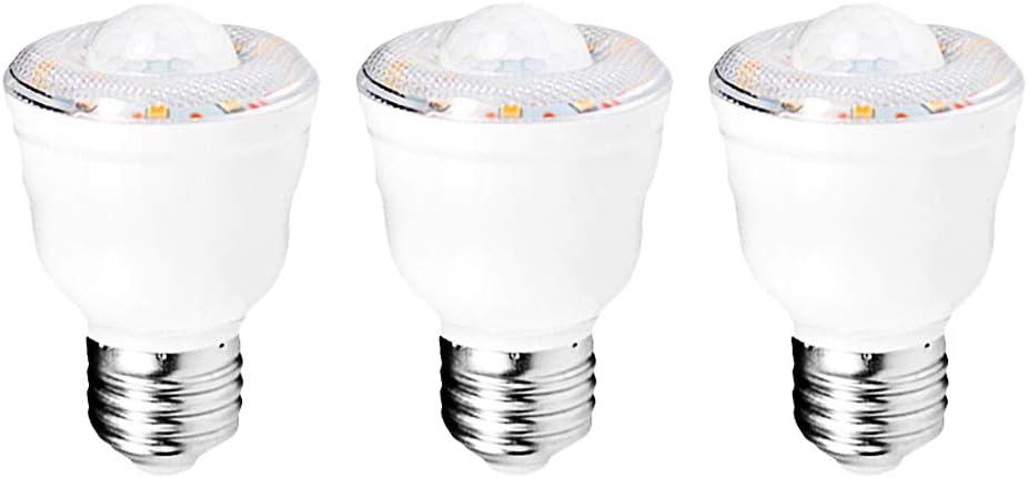 ZFQ 3 Pack Smart PIR Motion Sensor Light Bulbs with E27 Base, 2W Equivalent 30W Incandescent, Warm White 3000K, Auto On/Off Night Lamp for Stairs, Garage, Hallway, Yard, AC 220-240V