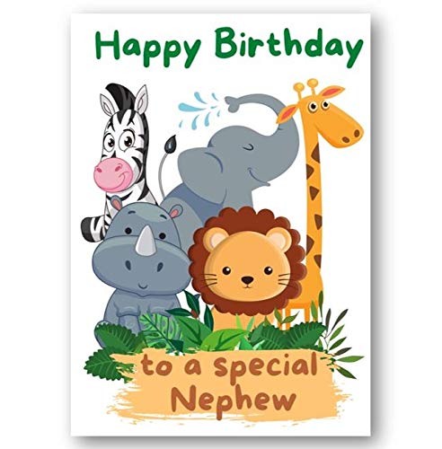 Second Ave Nephew Children's Kids Safari Birthday Card For Him Greetings Card
