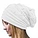 Canserin Women Knit Hat, Women's Winter Warm Crochet Hat Wool Knit Beanie Caps (White)