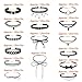 Black Choker Necklace Set,Hidreams Velvet Choker Necklaces Stretch Lace Gothic Tattoo for Women and Girls,16 PCS