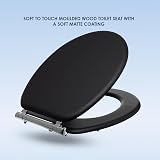AQUALONA Luxury Soft Touch Slow Close Toilet Seat Black 41x35 cm view 5