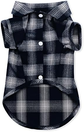 Koneseve Dog Shirt Pet Plaid Clothes T-Shirts Sweater Bottoming Shirt for Small Dog Cat Puppy Grid Adorable Wearing Stylish Cozy Halloween,Christmas Costumes (Blue;M/Medium)