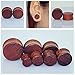 Longbeauty 2Pair Vintage Brown Natural Wood Double Flared Hollow+Saddle Tunnels Ear Plugs Stretcher Gauges 12MM=1/2