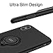 ICONFLANG for iPhone Xs Max Case, Ultra-Slim iPhone Xs Max Case with Ring Holder Stand Compatible Magnetic Car Mount Cover Case for Apple iPhone Xs Max (2018) 6.5 inch - Black