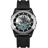 FIDI Automatic Mechanical Skeleton Watch for Men – 3ATM Waterproof, Self-Winding with Luminous Hands & Skeleton Dial, Durable Silicone Strap for Sport & Casual Wear