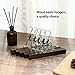 SONGMICS 12 Pack Wooden Pants Hangers, Premium Solid Wood with Non-Slip Felt, Hold Pants Tightly, Smooth Finish Wood Skirt Hangers, with 360° Swivel Hook, Dark Walnut UCRW07V12