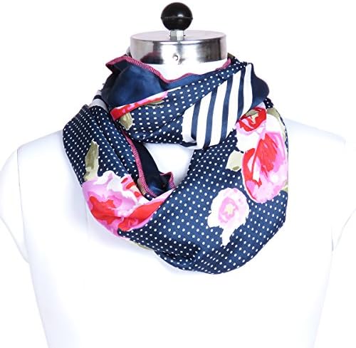 Buyclara Fashion Women Ladies Lightweight Soft 100% Silk Blue Dotted Scarf Wrap Shawl