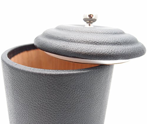 Soft Leather Pipe Tobacco Jar - Authentic Full Grade Cow Leather - Black