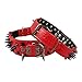 Berry Pet Sharp Spiked Studded Dog Collar - Stylish Leather Dog Collars - 2 Inch in Width Fit for Medium & Large Dogs - Such as Pitbull Mastiff - Black Rivets & Red Leather,17-20