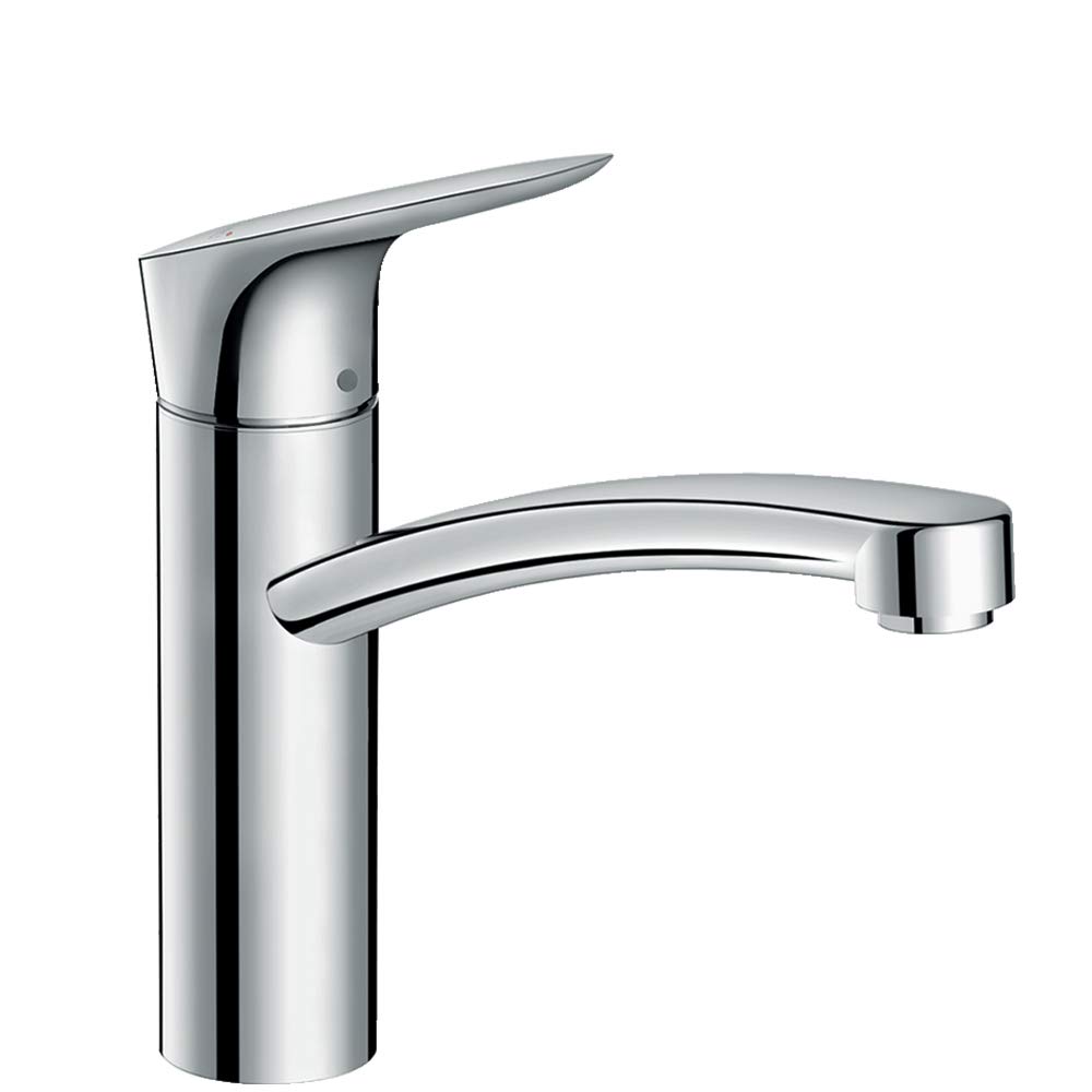hansgrohe Logis kitchen tap 160 mm high with 360° swivel spout, CoolStart energy saving function and reduced flow rate, chrome 71839000