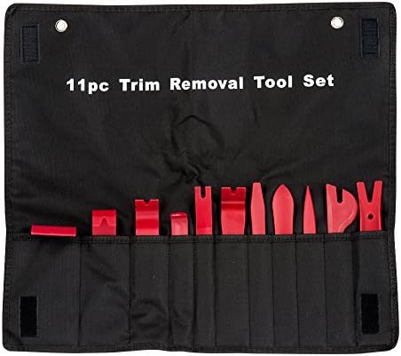 Car Removal Tool, LOUFIMIDON 11Pcs Auto Trim Removal Tool Kit Refit set Car Repair Tool for Door Dash Panel (11 PCS, Red)