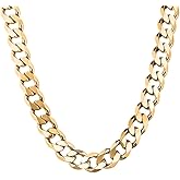 Savlano 14K Gold Plated 925 Sterling Silver 11.5mm Italian Solid Curb Cuban Link Chain Necklace For Men & Women - Made in Italy Comes Gift Box