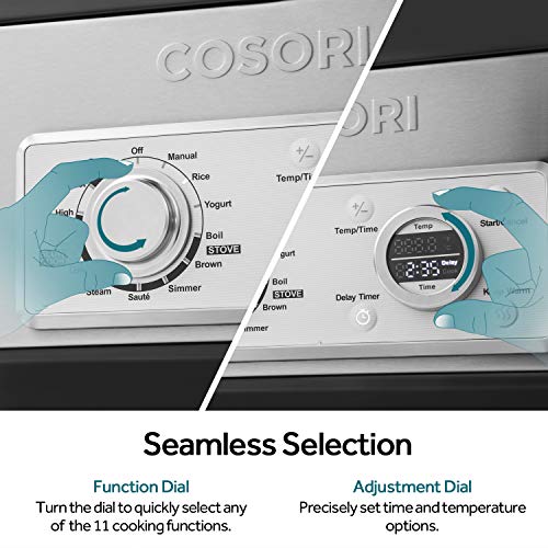 COSORI Multicooker 6 QT 11in1 Programmable Slow, Rice Cooker, Brown