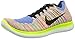 Nike Women's Free Running Motion Flyknit Shoes, White/Black/Blue/Hyper Punch - 7 B(M) US