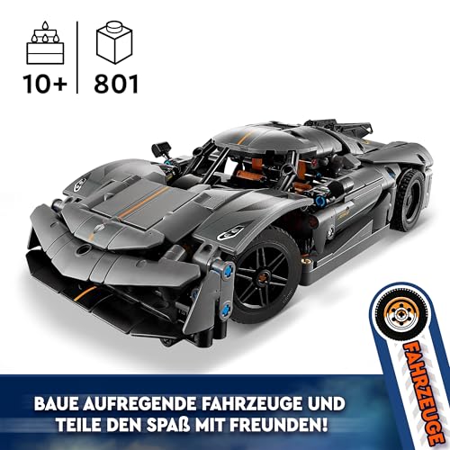 LEGO Technic Koenigsegg Jesko Absolut Supersportwagen in Grau, Bauspielzeug für Jungen und Mädchen, Spielzeugauto für Kinder, Geschenk für Autofans, Dekoration für das Kinderzimmer 42173