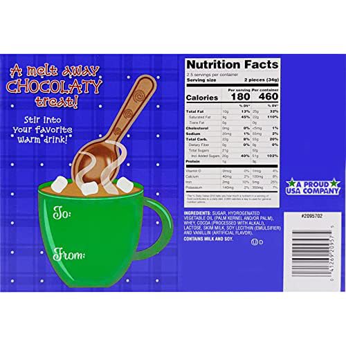 FRUIDLES CHRISTMAS CHOCOLATE STIRRING SPOONS HOLIDAY TREATS, MILK CHOCOLATY ‘N SMOOTH, HOT CHOCOLATE SPOONS POP PARTY BAG FILLERS, KOSHER CERTIFIED DAIRY, 3OZ SPOON