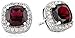 Sterling Silver with Garnet Stud Earrings